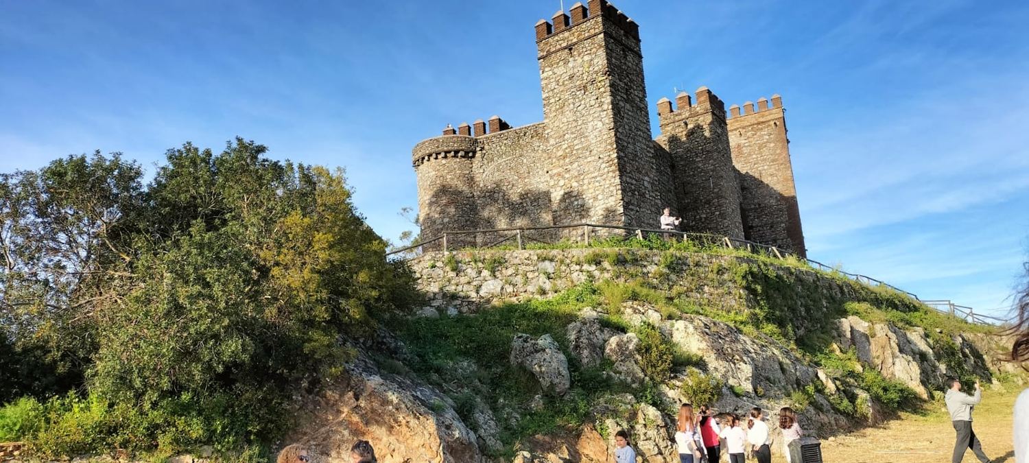 The castle of Cortegana on its rocky hill