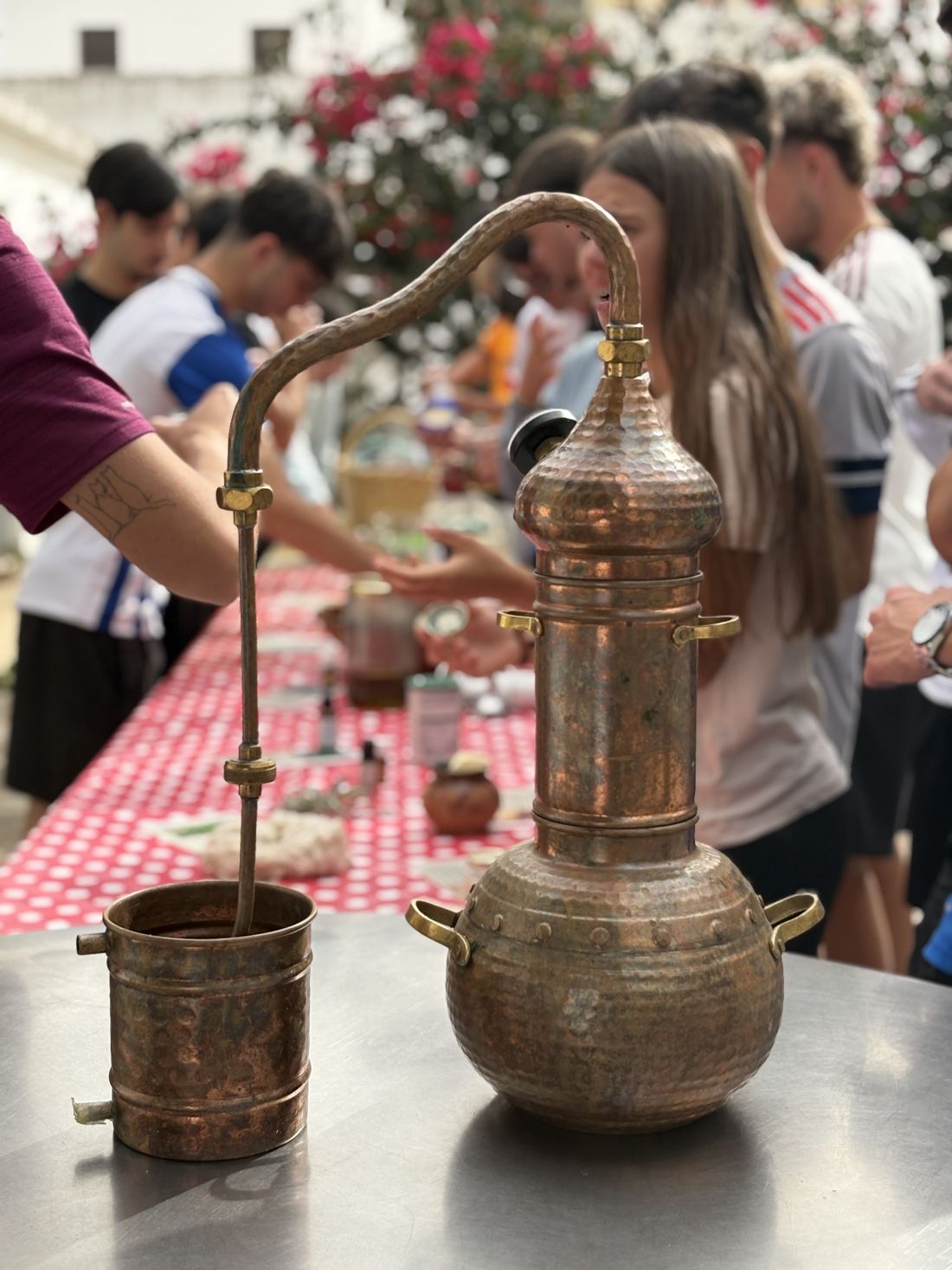 A copper still at the plants workshop